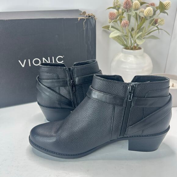 Vionic Brionie Chelsea Suede Side Zip Ankle Boot Brown Women 7.5 Arch Support - Picture 5 of 11